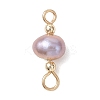 Natural Cultured Freshwater Pearl Potato Connector Charms PALLOY-JF04928-3