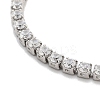 Brass Pave Clear Cubic Zirconia Flat Round Box Chain Slider Bracelets BJEW-YWC0002-12A-P-2
