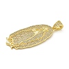 Virgin Mary Theme Rack Plating Brass Micro Pave Clear Cubic Zirconia Pendants KK-Z067-06G-06-2