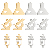 12Pcs 6 Style Ion Plating(IP) 201 Stainless Steel Pendants STAS-UN0032-19-1