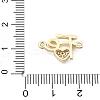 Rack Plating Brass Clear Cubic Zirconia Fe Heart Connector Charms KK-Q017-14G-3