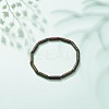 Natural Dragon Blood Column & Synthetic Hematite Stretch Bracelet BJEW-JB08458-02-2