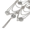 Bohemian Multi-layer Chain Alloy Coin Tassel Toe Ring Anklets for Women LS-AJEW-B107-01P-4