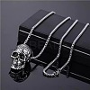 Alloy Ruby Rhinestone Pendant 667 Stainless Steel Chain Necklaces FS-WG7010E-07-1