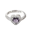 Brass Micro Pave Clear Cubic Zirconia Cuff Open Rings CU-CBA5C10-13P-4
