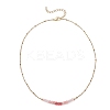 Dyed Natural Malaysia Jade Faceted Rondelle Beaded 304 Stainless Steel Satellite Chain Necklaces for Women NJEW-JN05783-5
