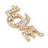 Alloy Crystal Rhinestone Word LOVE Connector Links Charms FIND-M052-09G-NR-2