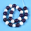 Natural Amethyst Round & Natural Cultured Freshwater Pearl Grooved Potato Beads Strands PEAR-N019-11-3