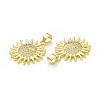 Rack Plating Brass Micro Pave Clear Cubic Zirconia Pendants KK-C011-13G-2