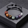 Natural Quartz Crystal & Amethyst & Sodalite & Green Aventurine & Red Aventurine & Tiger Eye & Red Jasper Cuboid Beaded Braided Bead Bracelets FS-WGE3E5A-01-2