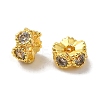 Brass Micro Pave Cubic Zirconia Beads KK-C072-22G-2