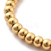 PVD Vacuum Plating 201 Stainless Steel Round Beaded Bracelet for Women STAS-D179-03G-01-2