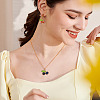 28Pcs 7 Colors Crackle Glass Pendants PALLOY-TAC0183-8