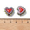 Baking Paint Glass Bumpy Beads Heart LAMP-V001-07A-4