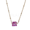 5Pcs 5 Colors Dyed Natural Quartz Polygon Pendant Necklaces NJEW-JN04491-S-4
