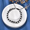 Adjustable Natural Howlite and Non-magnetic Synthetic Hematite Braided Bead Bracelets BJEW-Z090-01O-3