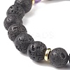 7Pcs 7 Style Natural Mixed Gemstone & Lava Rock Round Beaded Stretch Bracelets Set BJEW-JB08914-4