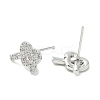 Rack Plating Brass Micro Pave Clear Cubic Zirconia Stud Earrings for Women EJEW-M260-16P-2