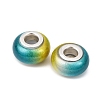 Two Tone Opaque Resin Rondelle European Beads RESI-Z046-02K-2