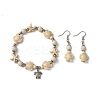 Starfish & Tortoise Synthetic Turquoise Beaded Stretch Bracelets & Dangle Earrings Kits SJEW-JS01311-01-2