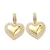 Brass Micro Pave Clear Cubic Zirconia Pendants KK-D004-15G-2