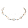 Ocean Natural Cowrie Shell & Chip & Glass Seed Beaded Necklaces NJEW-JN05848-2