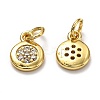 Brass Micro Pave Cubic Zirconia Charms ZIRC-H119-09G-2