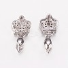 Long-Lasting Plated Brass Micro Pave Cubic Zirconia Ice Pick Pinch Bails ZIRC-F069-22P-2