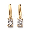 Ion Plating(IP) 304 Stainless Steel Micro Pave Cubic Zirconia Hoop Earrings STAS-R004-06G-02-4