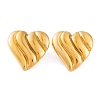 Ion Plating(IP) Heart 304 Stainless Steel Stud Earrings for Women EJEW-L272-033G-02-1