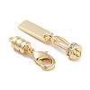 Brass Micro Pave Clear Cubic Zirconia Clasps KK-C051-52G-2
