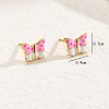 Elegant Brass Butterfly Stud Earrings EJ7103-5