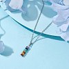 Natural & Synthetic Mixed Gemstone Disc Pendant Necklaces X-NJEW-JN04623-01-2