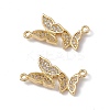 Brass Micro Pave Clear Cubic Zirconia Pendants KK-E068-VC086-2
