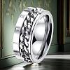 Roman Numerals Stainless Steel Curb Chain Finger Rings WG37698-08-1