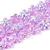 Transparency Electroplate Glass Beads Strands GLAA-T023-38A-05-2