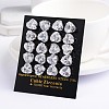 Heart 304 Stainless Steel Cubic Zirconia Stud Earrings EJEW-H306-24-4mm-2