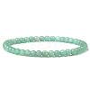 4mm Round Natural Dyed Green Aventurine Beads Bracelet for Men KG3069-3-1