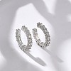 Brass Micro Pave Clear Cubic Zirconia Cuff Earrings EJEW-I249-14P-5