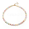 ABS Plastic Pearl Beaded Necklace with Acrylic Beads for Women NJEW-JN03881-1