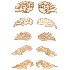 25 Pairs 5 Styles Unfinished Wooden Wing Cutouts WOOD-GF0010-37-1
