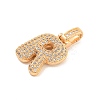 Brass Micro Pave Clear Cubic Zirconia Pendants KK-B099-01G-R-2