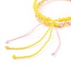 2Pcs 2 Colors Peach Blossom Braided Cord Bracelet BJEW-JB07610-01-5