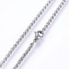 Tarnish Resistant 304 Stainless Steel Cable Chain Necklaces LS-NJEW-P226-02P-01-2