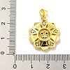 Rack Plating Brass Micro Pave Cubic Zirconia Pendants KK-C074-33G-3