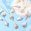 5Pcs Electroplate Natural Spiral Shell Pendants BSHE-YW0001-09-4