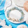 Natural Amazonite & Synthetic Turquoise Beaded Stretch Bracelets for Women BJEW-JB10750-02-2