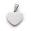 Tarnish Resistant 304 Stainless Steel Mirror Polished Finish Stamping Blank Tag Pendants X-STAS-L220-02B-1