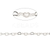 Anti-Tarnish Rhodium Plated 925 Sterling Silver Heart Link Chains STER-NH0001-28B-P-2