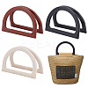   6Pcs 3 Colors D Shaped Plastic Imitation Wood Bag Handles Sets FIND-PH0010-55-1